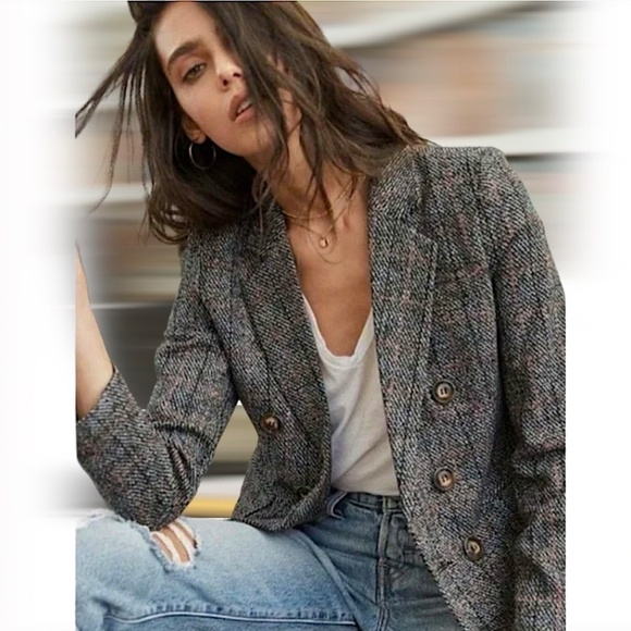 HEARTLOOM X REVOLVE Ivy Glen Plaid Wool Blend Double Breasted Academia Blazer - Picture 1 of 12